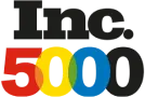 Inc. 5000 badge. Text reads "America's Fastest-Growing Private Companies" and "Inc. 5000" in black, orange, yellow, and blue.
