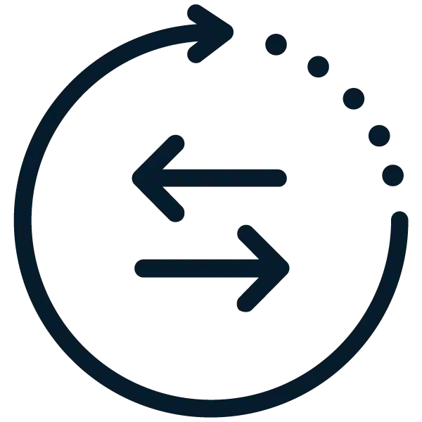 A circle with arrows in different directions.