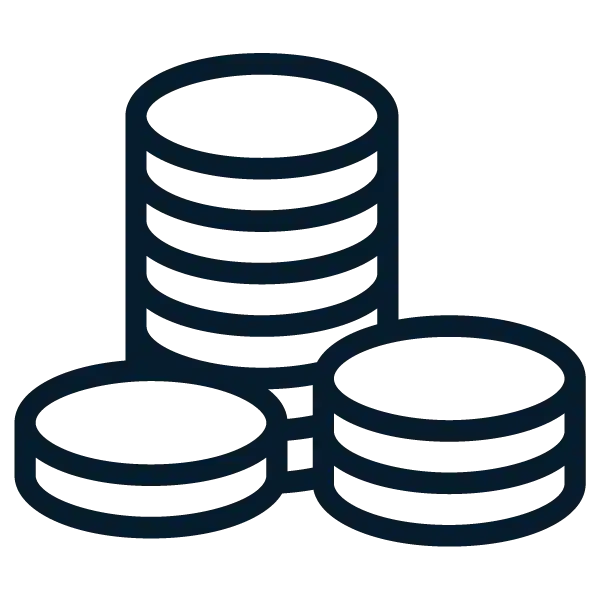 A stack of coins on a black background.